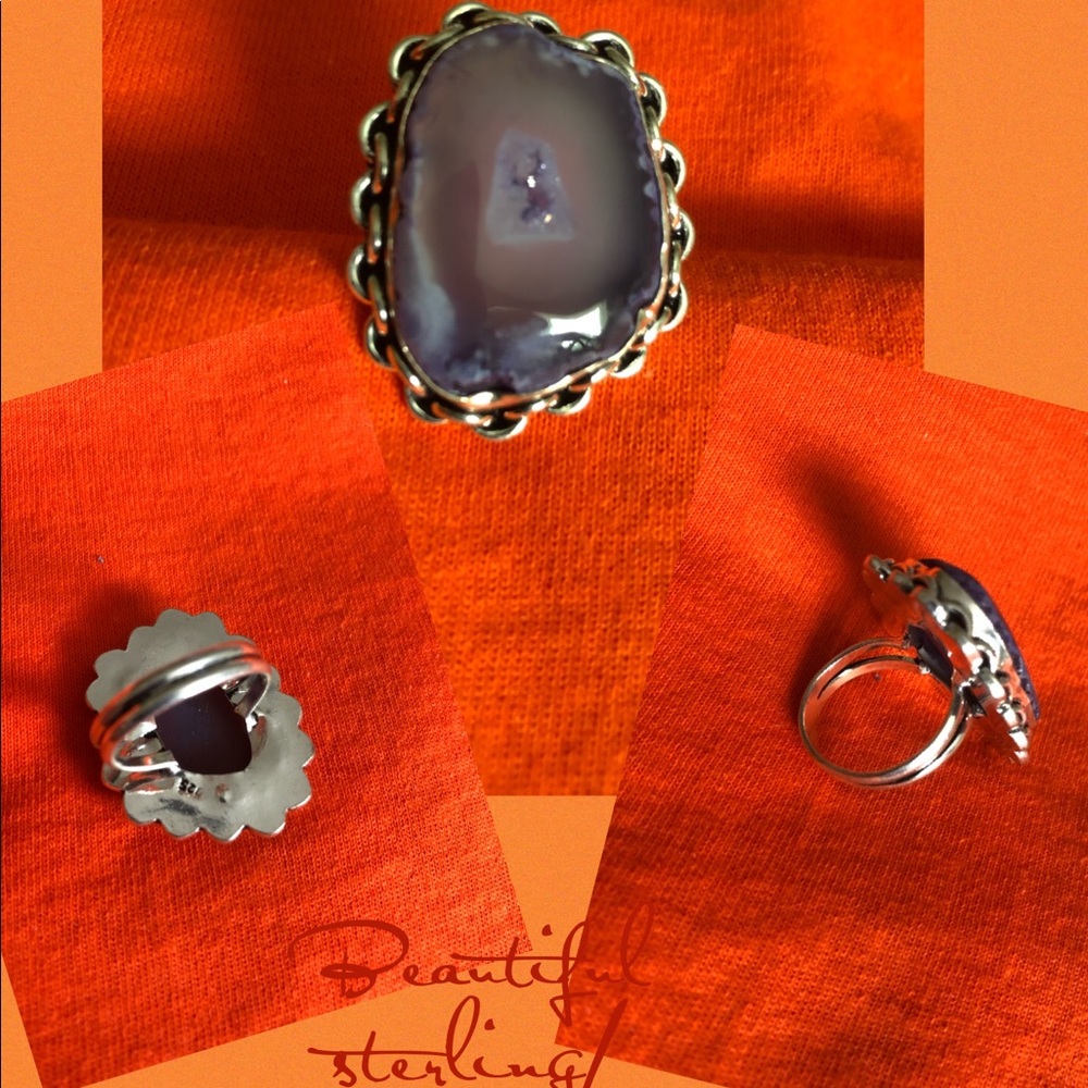 Sterling w/light purple/gray stone